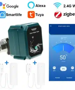Válvula Wifi Tuya Zigbee 0% a 100% velocidad abierta de agua válvula de bola inteligente controlador de automatización Sensor de fuga de agua vida inteligente