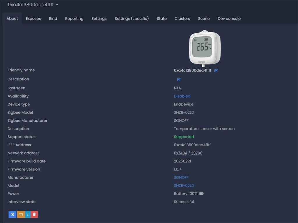 SNZB-02LD Added to Zigbee2MQTT