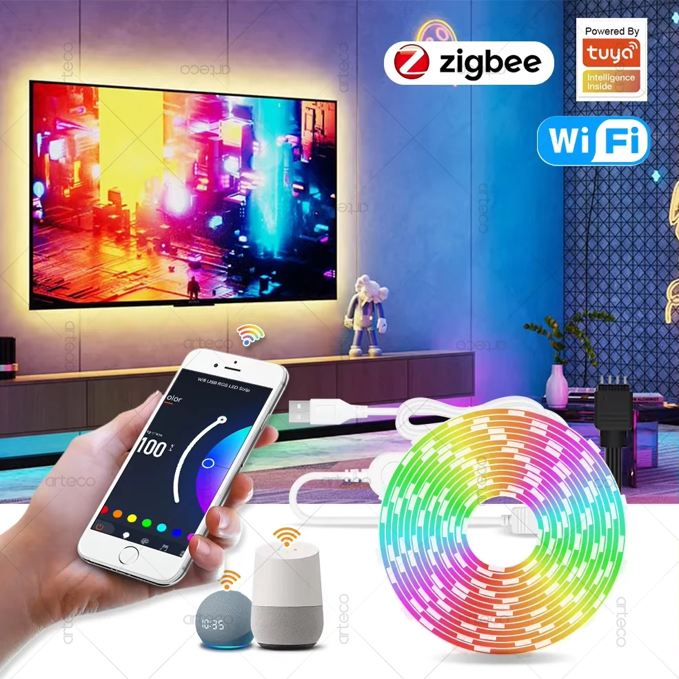 S2aa46dcbc3ef4065a9d22752e72a2451F.webp Tira LED Zigbee RGB Tuya