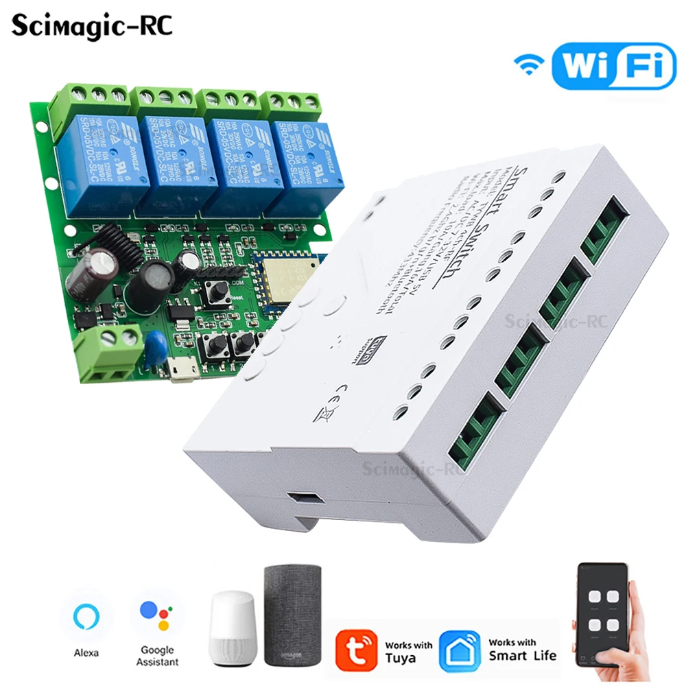 Módulo WiFi Tuya 4 canales Módulo WiFi Tuya 4 canales