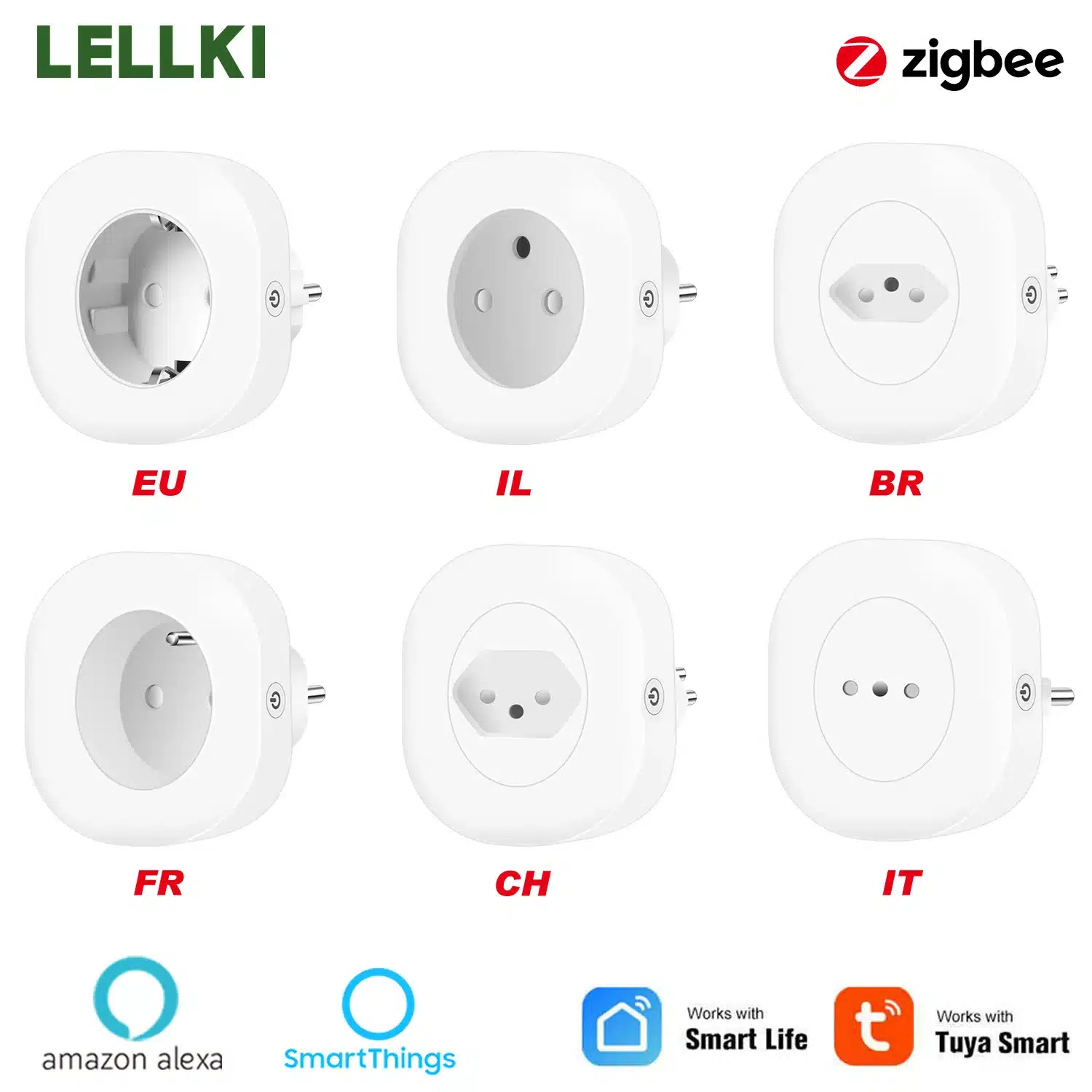 LELLKI Zigbee Enchufe 10A Inteligente LELLKI Zigbee Enchufe 10A Inteligente