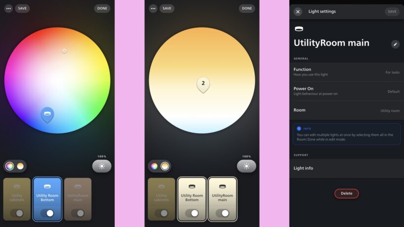 Reseña Lámpara Philips Hue Datura 5 Philips Hue Datura Ceiling Light app settings