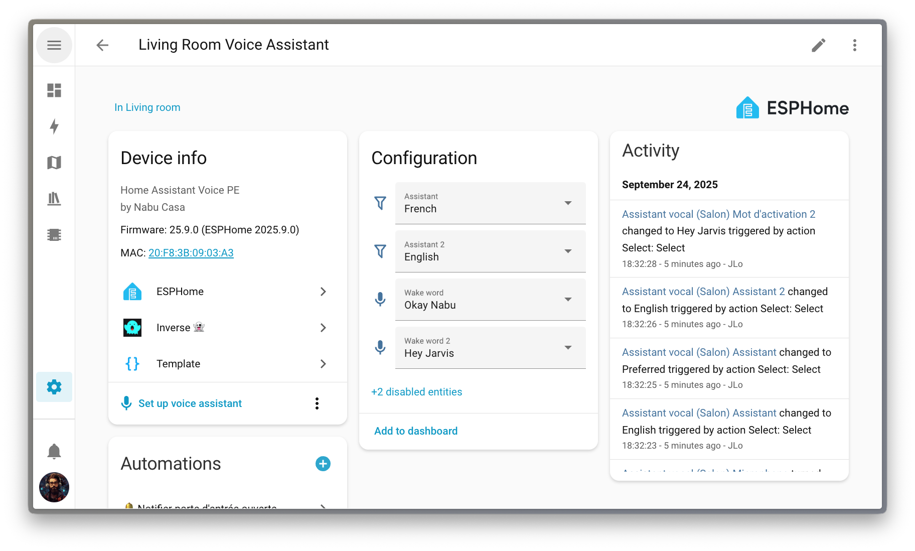 Home Assistant 2025.10 Optimización 7 Múltiples palabras de activación