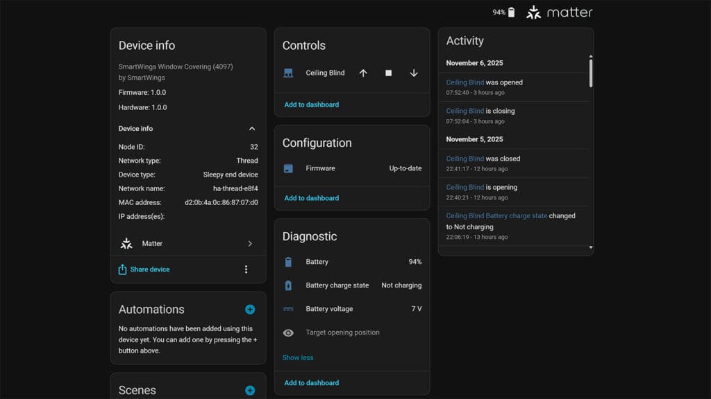 Reseña de Persianas Skylight SmartWings 3 Integración con Home Assistant