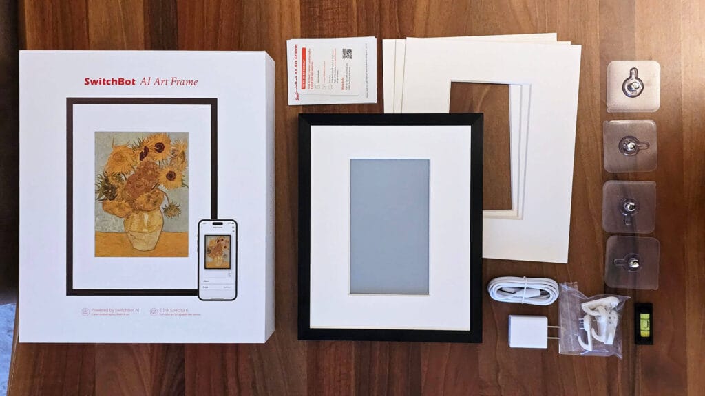 Contenido del paquete del SwitchBot AI Art Frame