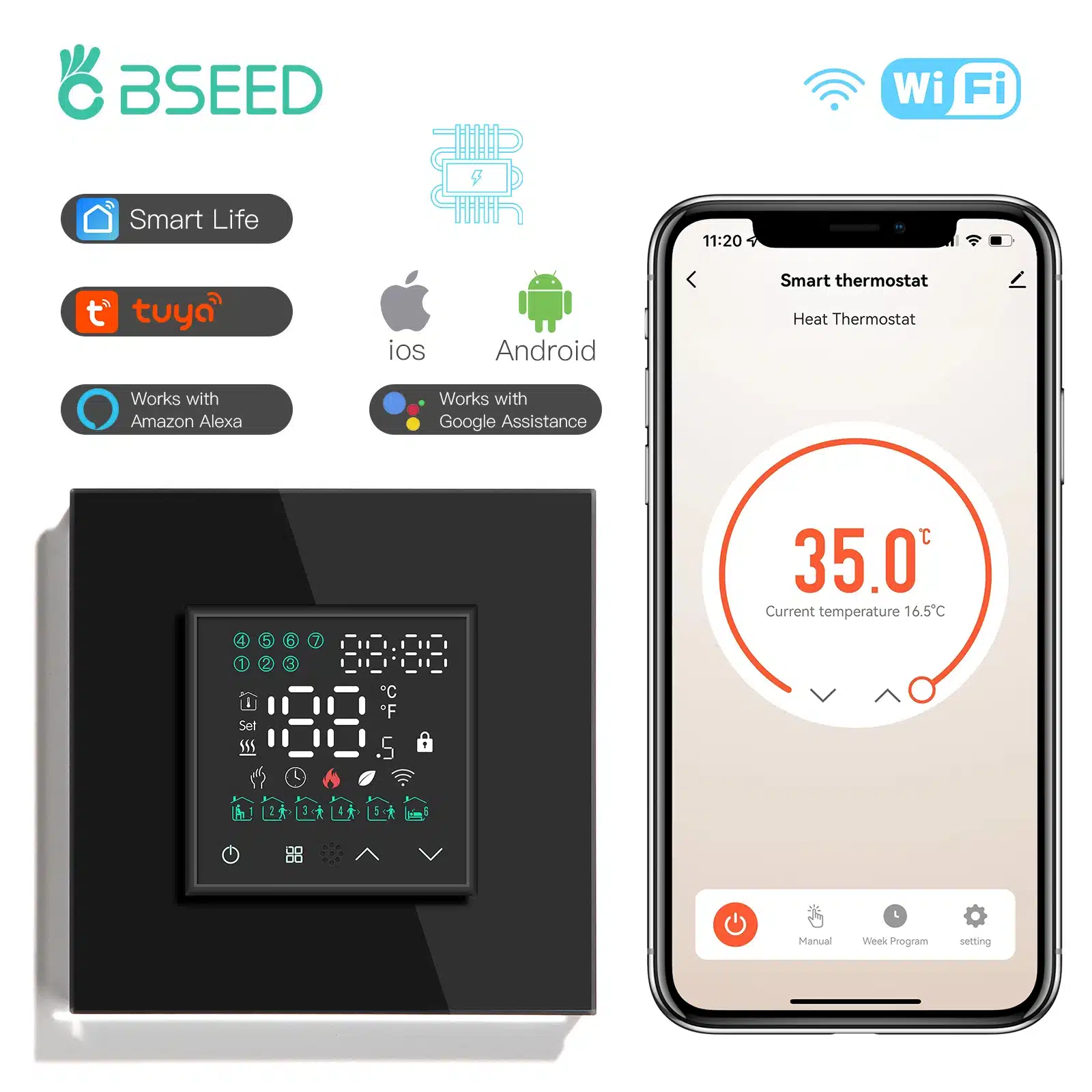 Sa11c4d475ae14b3fb0c7ce1156afaba4S.webp BSEED WiFi Termostato Inteligente Calefacción