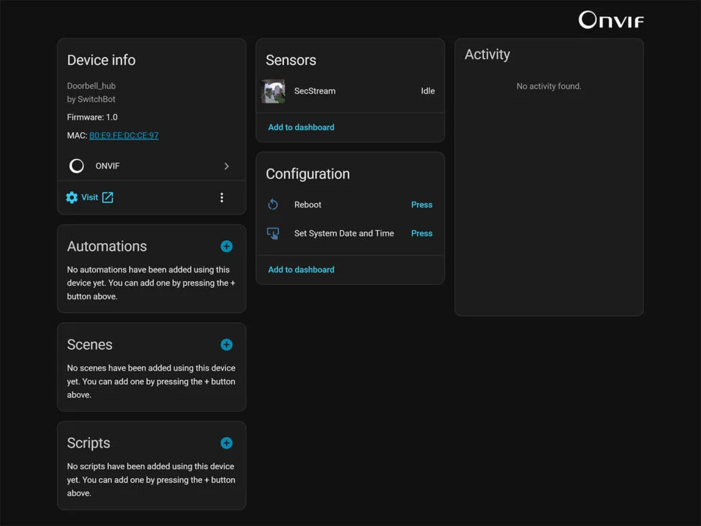 Revisión: Timbre Video Inteligente 29 SwitchBot Video Doorbell Añadido a Home Assistant vía ONVIF