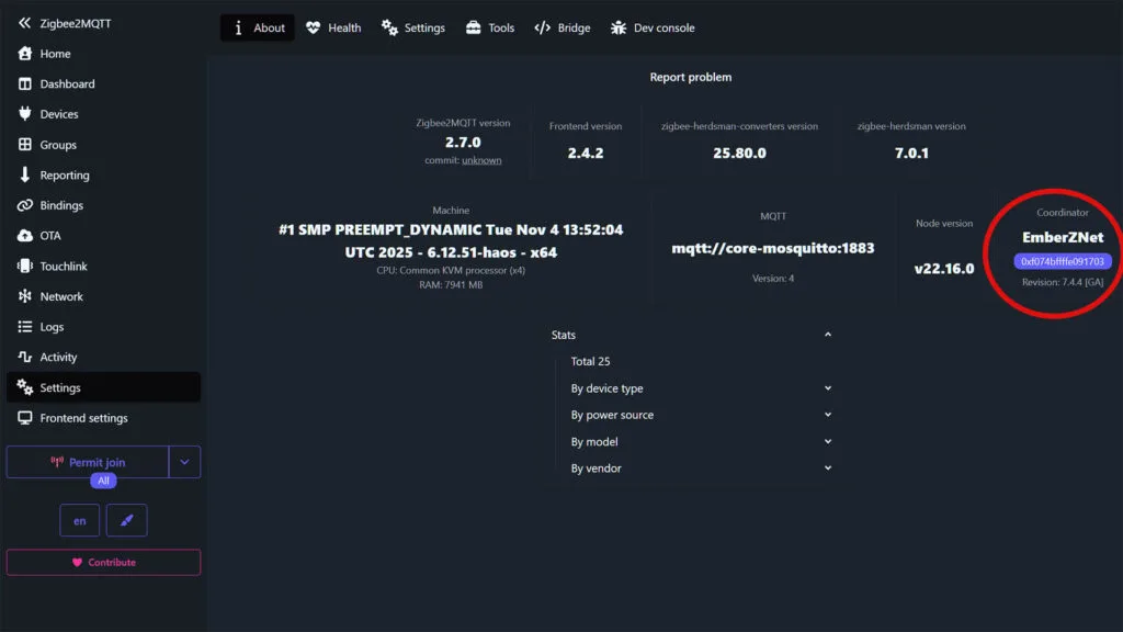 Migra tu Zigbee ahora 3 Cómo Migrar a un Nuevo Coordinador Zigbee: Encontrar Dirección IEEE de Z2M