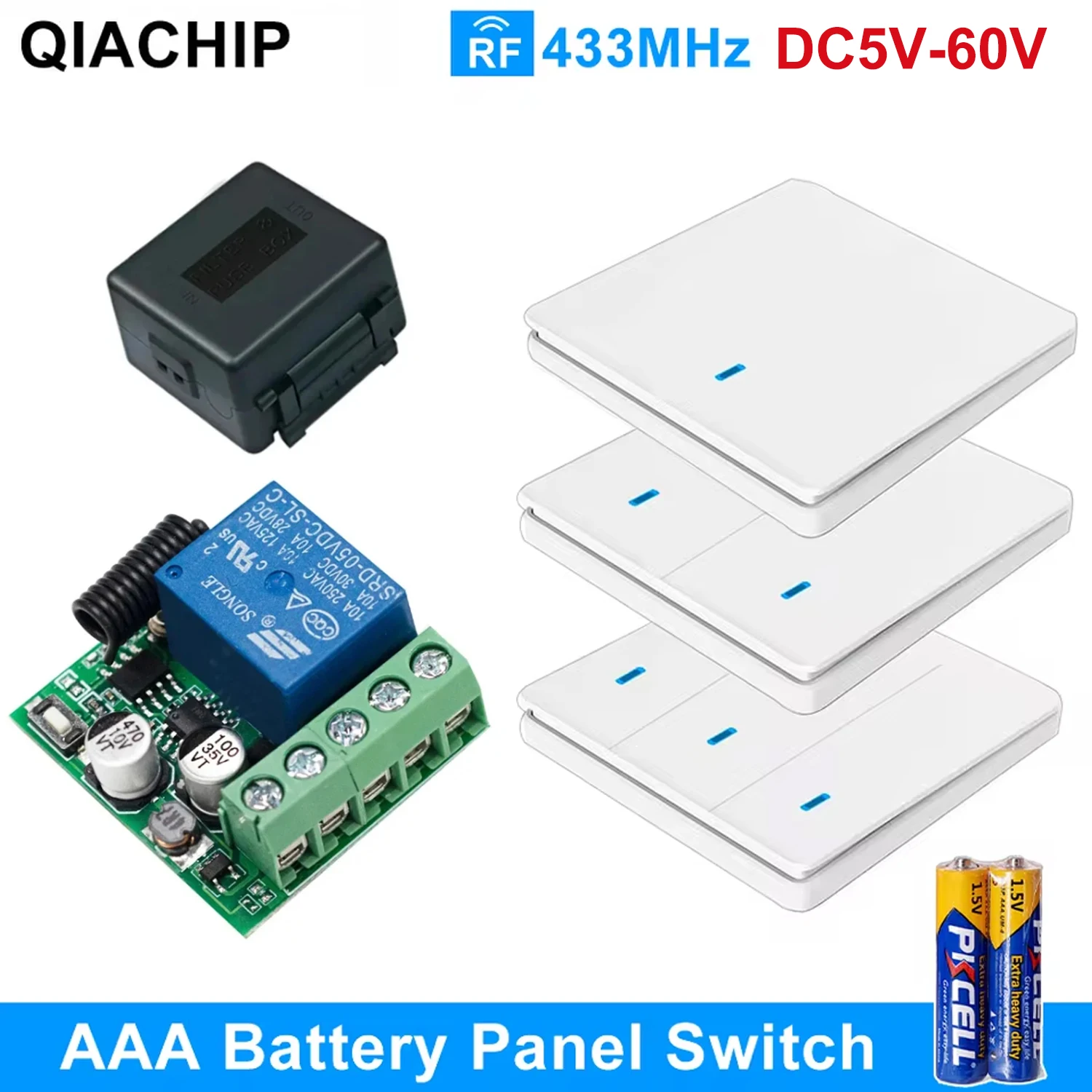 S8c6fd806fec64b27bf1e9172c91eb607d.webp QIACHIP 433MHz Interruptor Inalámbrico 2