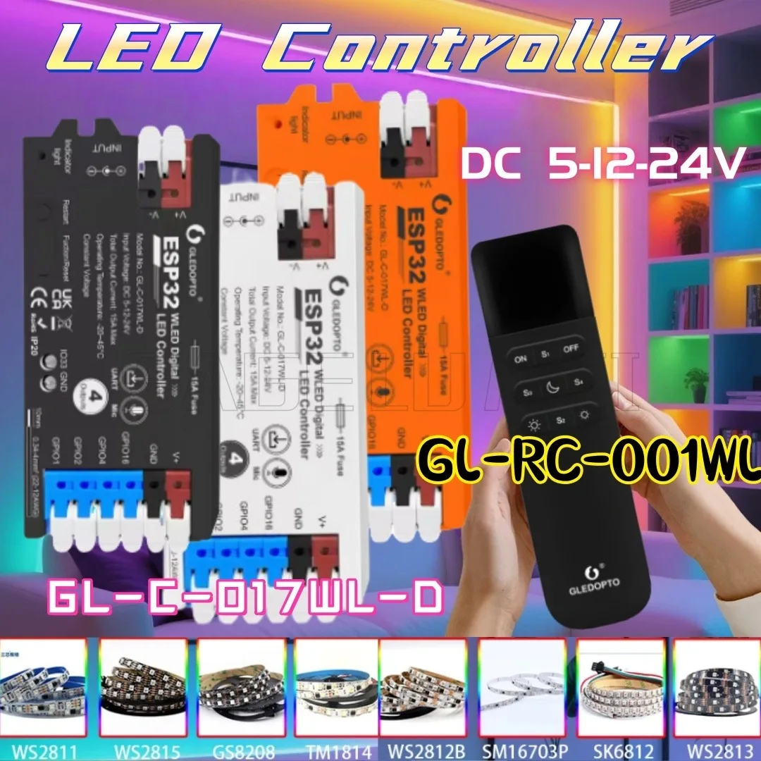 Sb18ec73d91264891a179a51aa6e0fd1cJ.webp GLEDOPTO ESP32 WLED Micrófono Controlador