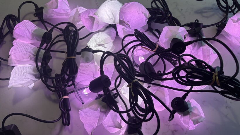 Análisis Luces Philips Hue 9 Luces de Exterior Philips Hue Festavia Globe listas para usar.