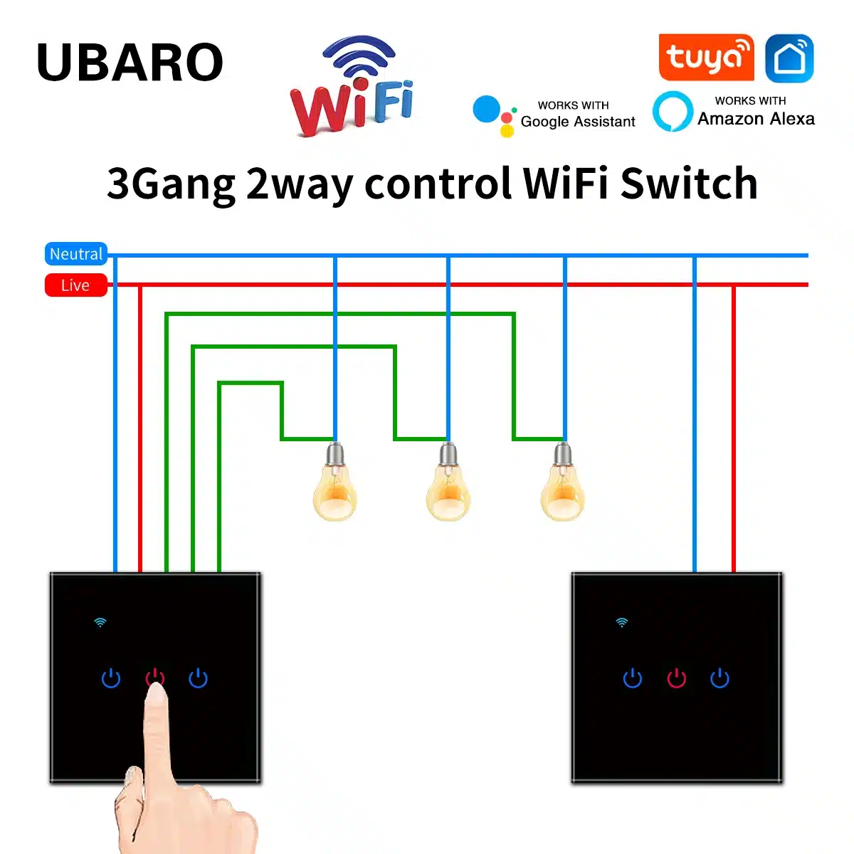 H47d34ef02c074f22af7658c2934be26aa.webp UBARO Interruptor Táctil Alexa Wifi