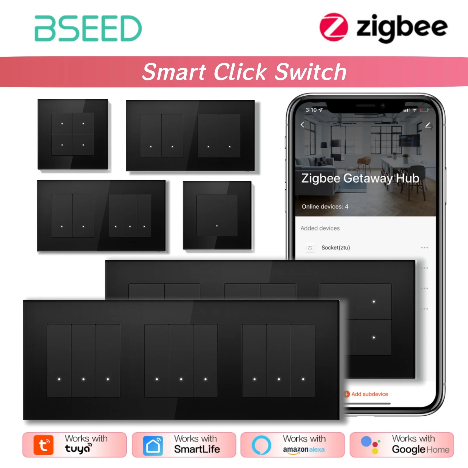 BSEED ZigBee Interruptor Tuya Alexa BSEED ZigBee Interruptor Tuya Alexa