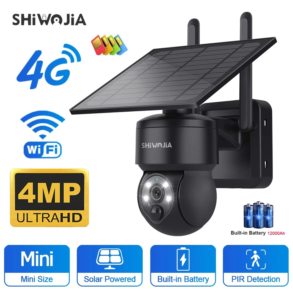 SHIWOJIA cámara 4G Solar 1080P SHIWOJIA cámara 4G Solar 1080P