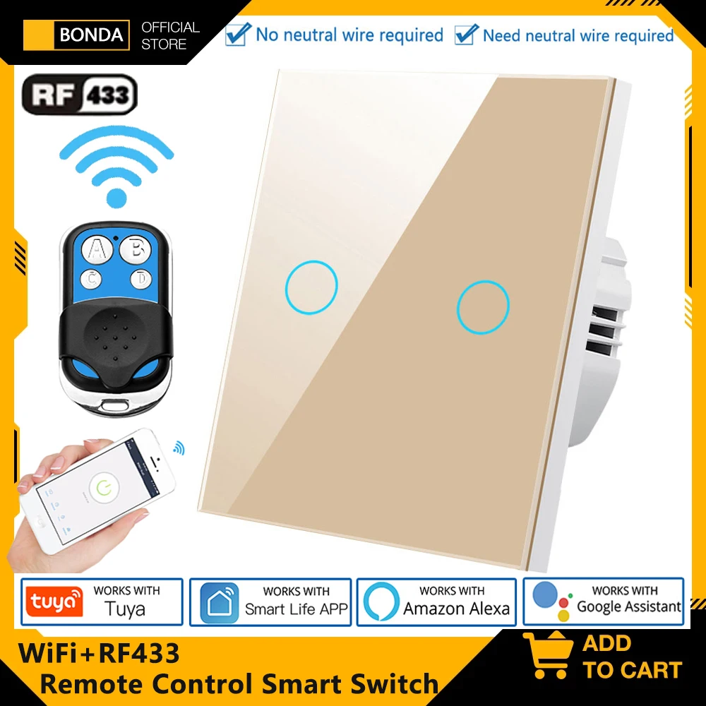 Sa9ae693b551a4a43b89103674a1a9545S.webp Tuya EU WiFi RF433 Interruptor