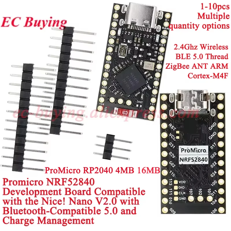 Sbfec26627dd1425a9237ebbea190ab0fw.webp Promicro NRF52840 RP2040 Bluetooth 50