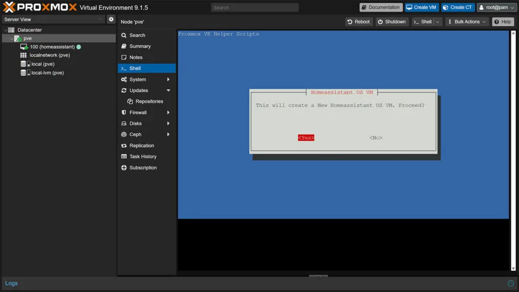 Guía Proxmox 9 Home Assistant 13 Instalando Home Assistant OS en Proxmox 9 con Script de la Comunidad