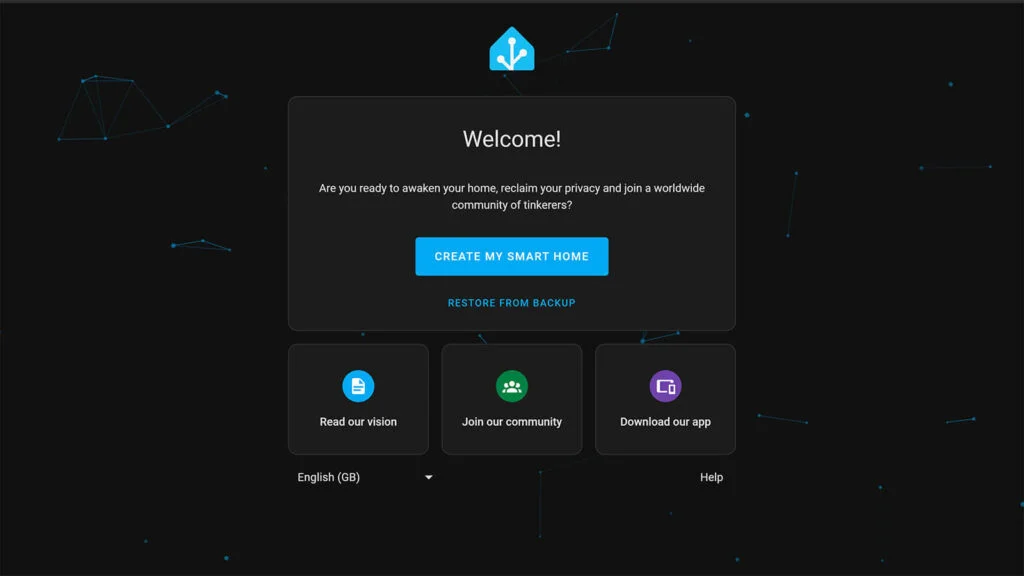 Guía Proxmox 9 Home Assistant 15 Instalando HAOS en Proxmox 9: Pantalla de Bienvenida de Home Assistant
