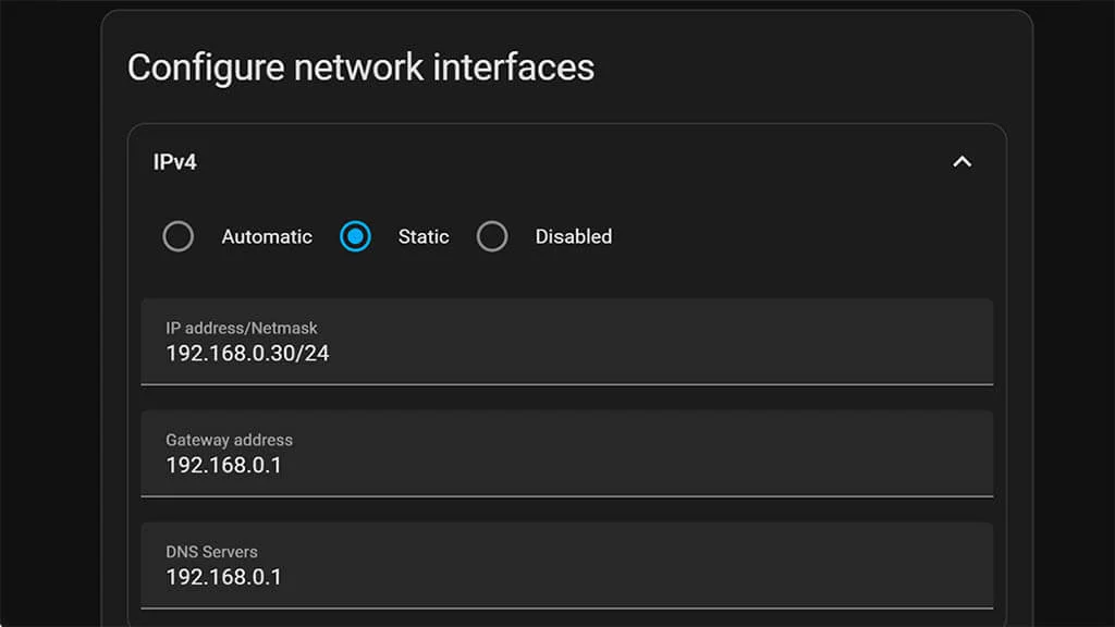 Guía Proxmox 9 Home Assistant 18 Home Assistant Proxmox Dirección IP Estática