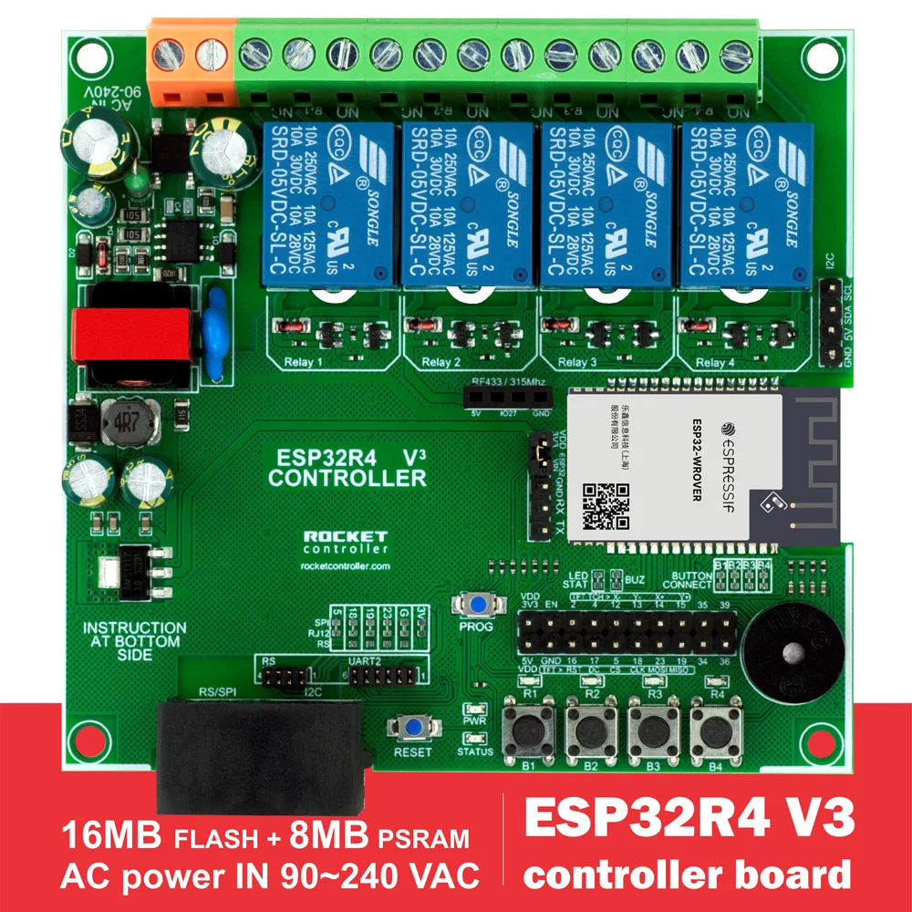 Sace20a71cf2a41bbab5e5f793343c75b9-1.webp ESP32 Placa Controladora 4 Relés