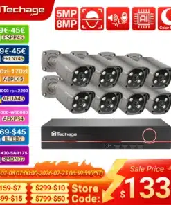 Techage 8CH 5MP Pack x8