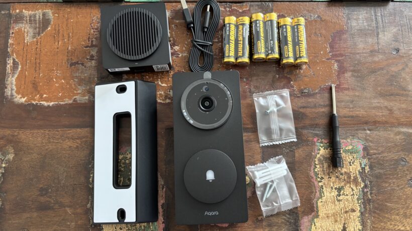Reseña Cámara Timbre Aqara G410 3 contenido de la caja del aqara g410