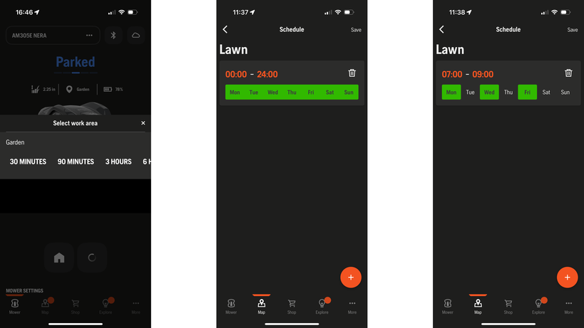 Review Husqvarna Automower 305E 19 Husqvarna AutoMower 305E Nera app schedule