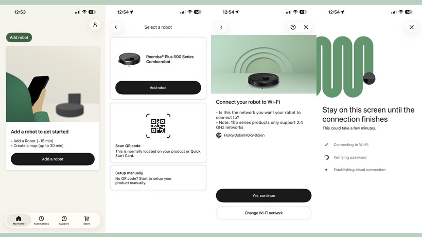 Reseña iRobot Roomba Max 505 15 Configuración de la app del iRobot Roomba Max 505 Combo