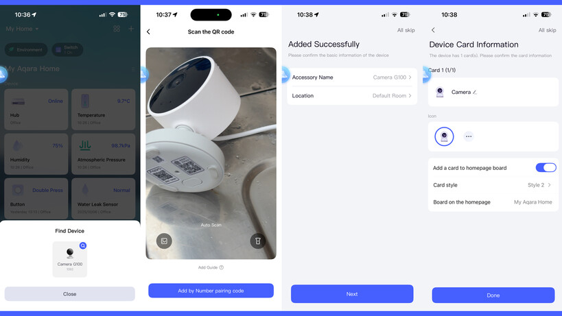Reseña Cámara Aqara G100 5 Configuración de la app de la Aqara Camera G100