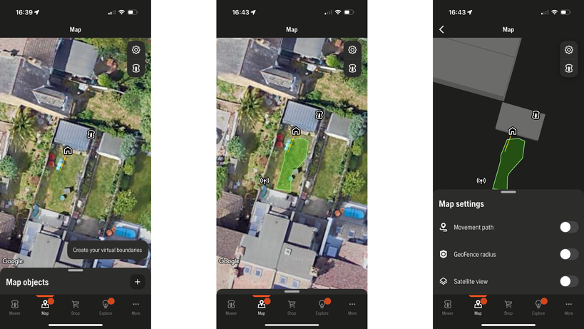 Review Husqvarna Automower 305E 5 Husqvarna AutoMower 305E Nera app map