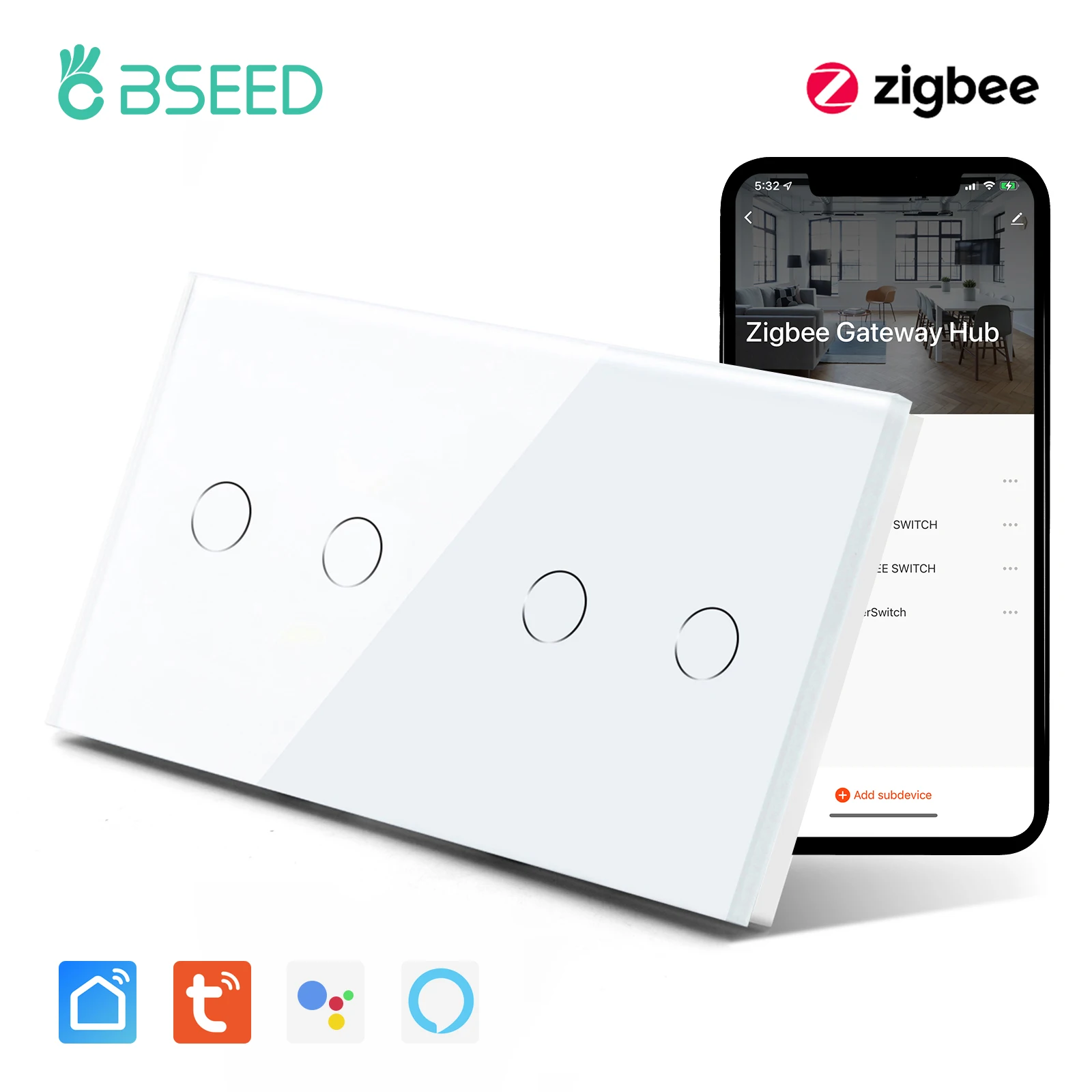 BSEED Interruptor Zigbee 123 BSEED Interruptor Zigbee 123