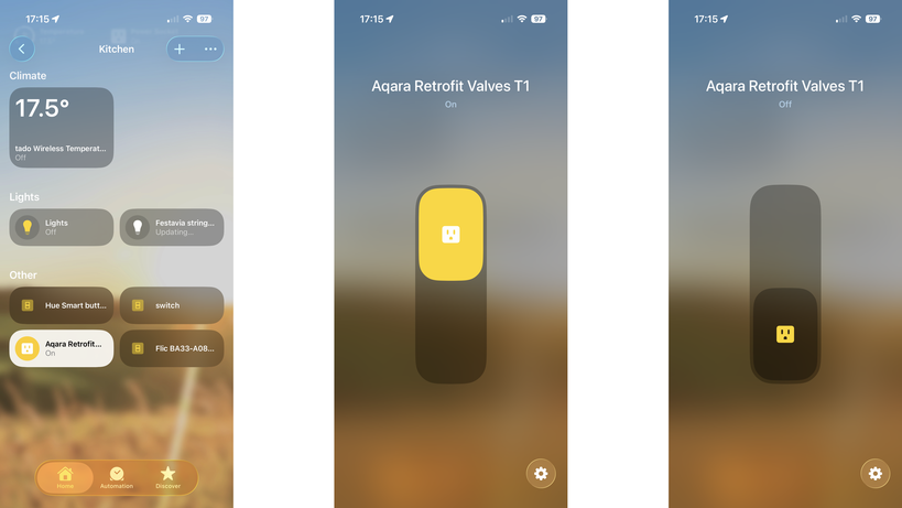 Controlador Válvula Aqara T1 6 Controlador Válvula Aqara T1 en Apple Home a través de Matter