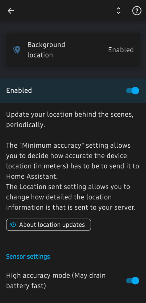 Sensor de Ubicación en Segundo Plano en Home Assistant