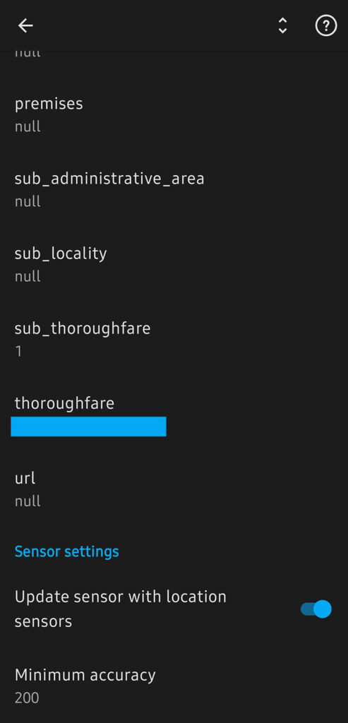 Sensor de Ubicación Geocodificada Activado en Home Assistant