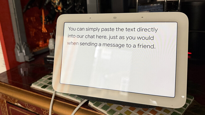Gemini For Home asking me to paste data