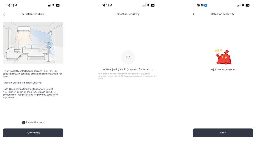 Proceso de configuración del Sensor de Presencia mmWave SwitchBot en la app